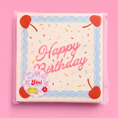 Bday Cake Napkins - 25 sprinkle napkins