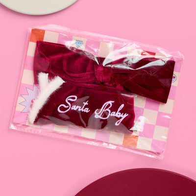 Santa Baby Bow - red velvet bow