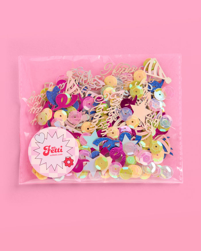 Rainbow Birthday Confetti - 200 pc foil confetti