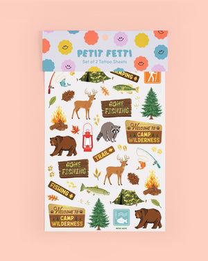 Happy Camper Tats - 44 foil temporary tattoos