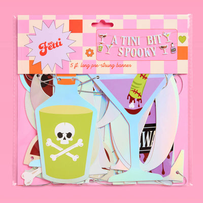 Tini Bit Spooky Banner - 6 ft iridescent banner