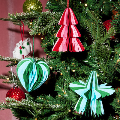 3D Paper Ornament Set - honeycomb ornament set