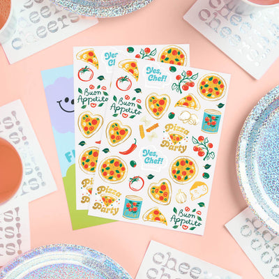 Pizza Party Tats - 72 temporary tattoos