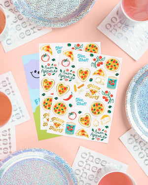 Pizza Party Tats - 72 temporary tattoos