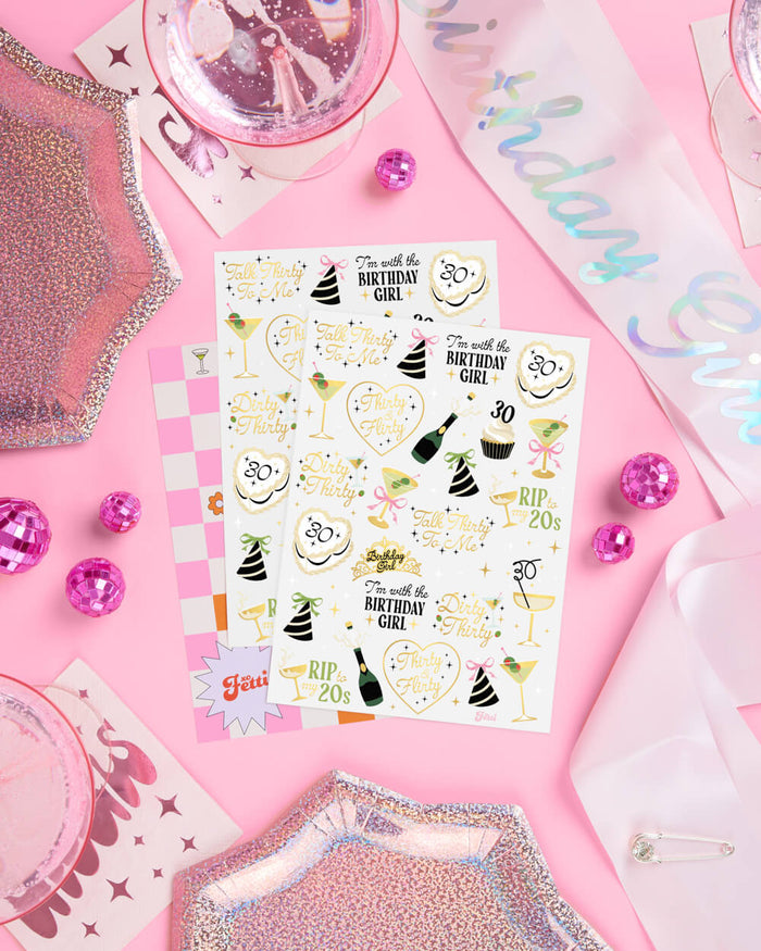 Dirty 30 Bday Tats - 50 temporary tattoos