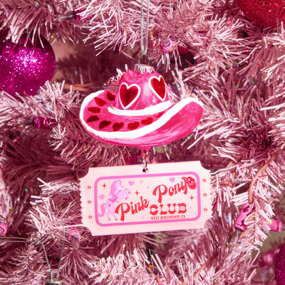 Pink Pony Club Ornament - glass ornament