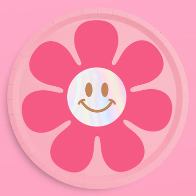 Totally Groovy Plates - 24 foil paper plates