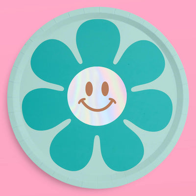 Totally Groovy Plates - 24 foil paper plates