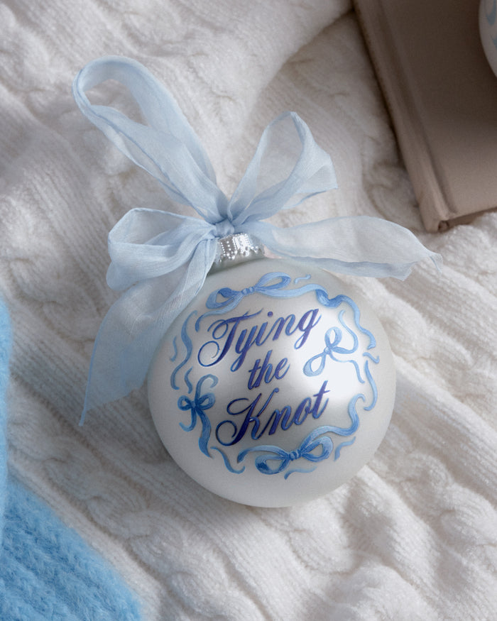 Tying the Knot Ornament - Glass Ball Ornament