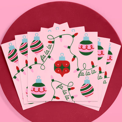 Deck the Halls Napkins - 25 square napkins