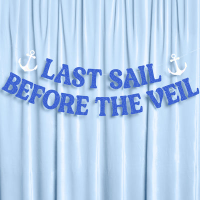 Last Sail Before the Veil Banner - blue glitter + iridescent banner