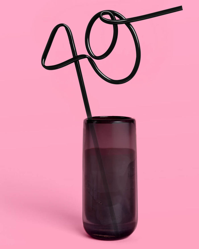 40th Bday Bundle - tats, banner, + straw