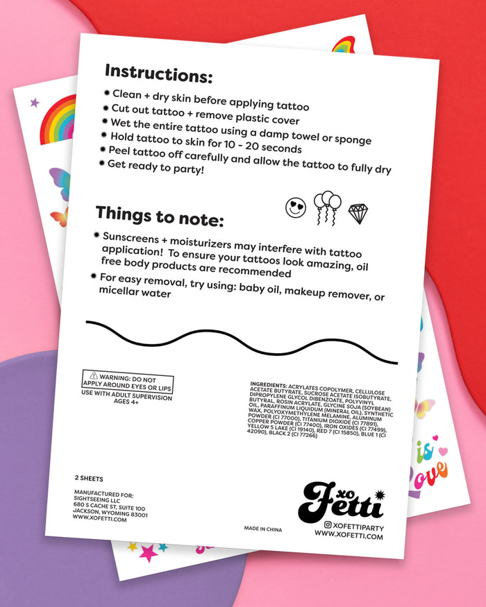 Pride Tats - 54 temporary tattoos