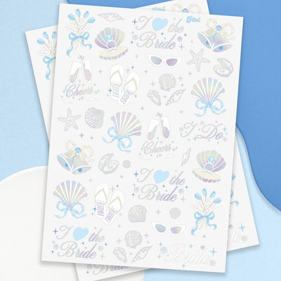 Seashells & Wedding Bells Tats - 60 temporary tattoos