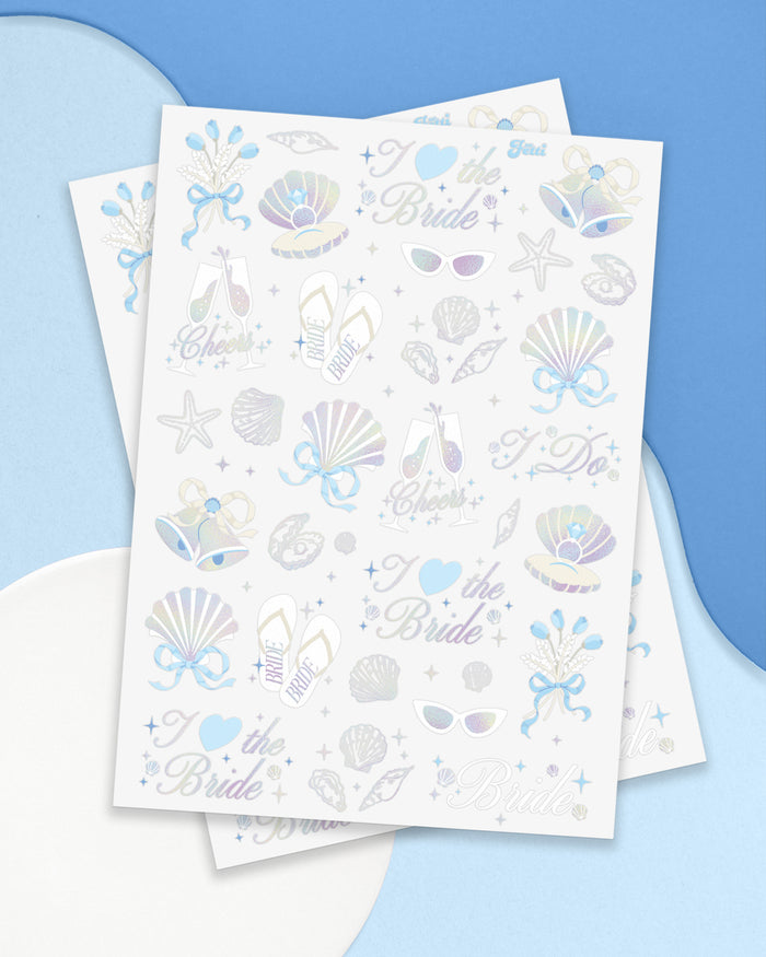 Seashells & Wedding Bells Tats - 60 temporary tattoos