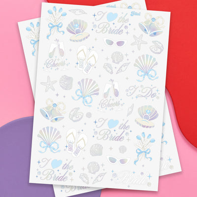 Seashells & Wedding Bells Tats - 60 temporary tattoos