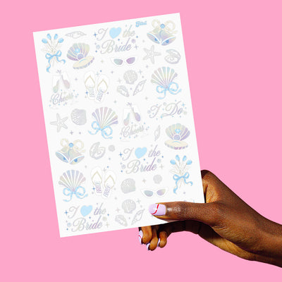 Seashells & Wedding Bells Tats - 60 temporary tattoos