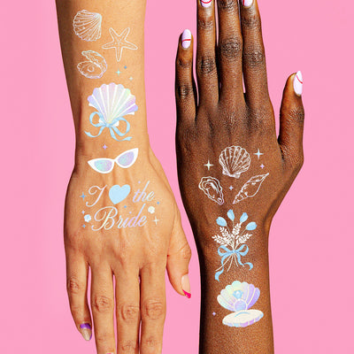Seashells & Wedding Bells Tats - 60 temporary tattoos
