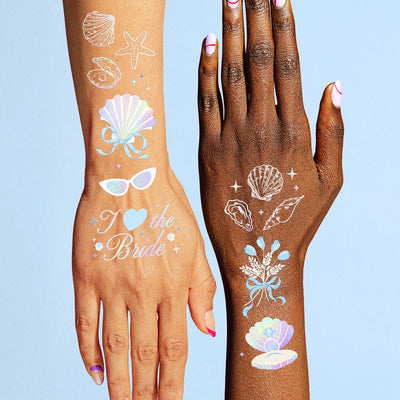 Seashells & Wedding Bells Tats - 60 temporary tattoos