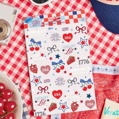 America 250 Tattoos - 60 temporary tattoos