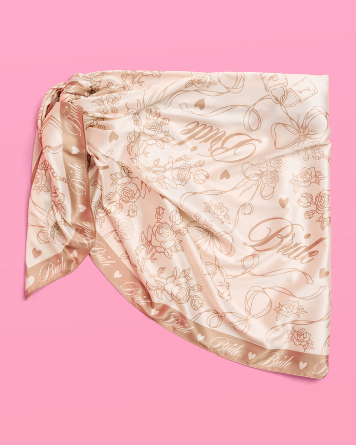 Neutral Bride Sarong - satin printed sarong