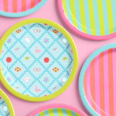 Pool Party Plates - 24 paper plates
