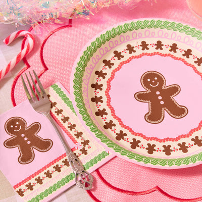 Bake it Merry Plates - pink christmas plates