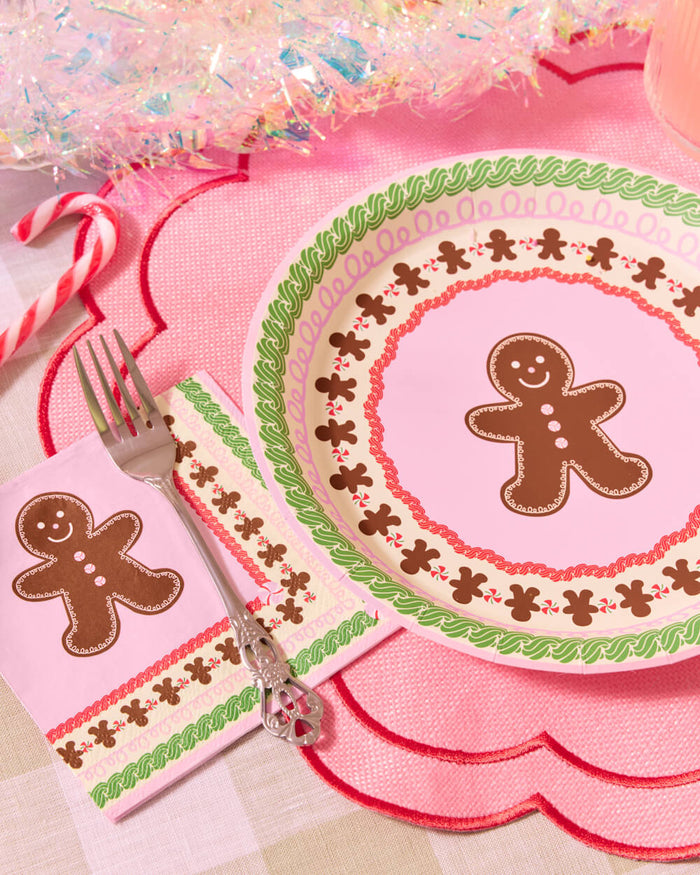 Bake it Merry Plates - pink christmas plates