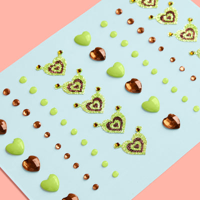Swamp Girl Gem Set - 62 adhesive face gems