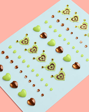 Swamp Girl Gem Set - 62 adhesive face gems