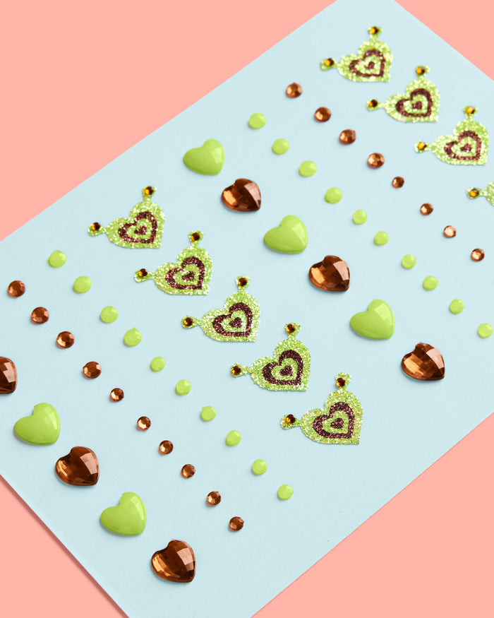 Swamp Girl Gem Set - 62 adhesive face gems