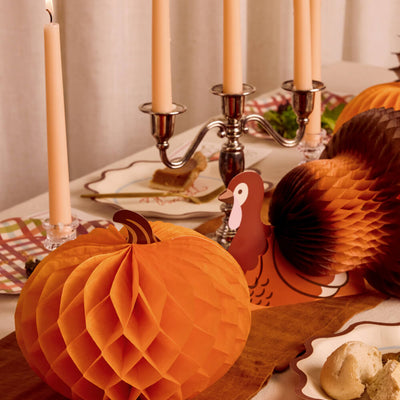 Turkey + Pumpkin Accordions - fall decor set