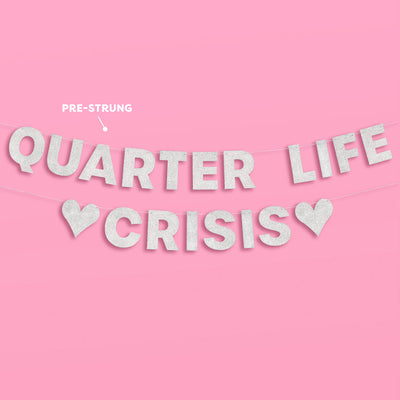 Crisis Averted Banner - silver glitter banner