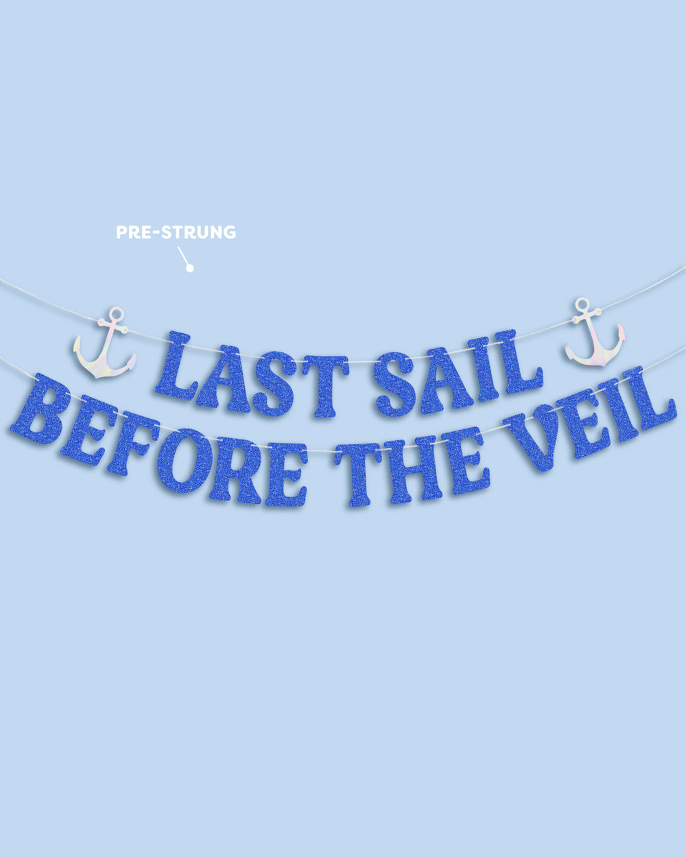 Last Sail Before the Veil Banner - blue glitter + iridescent banner