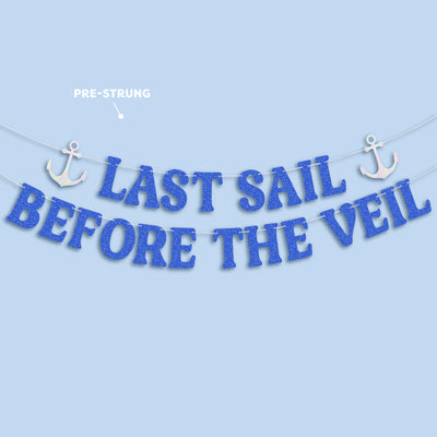 Last Sail Before the Veil Banner - blue glitter + iridescent banner