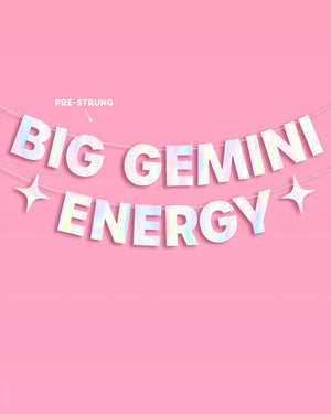 Big Gemini Energy Banner - iridescent foil banner