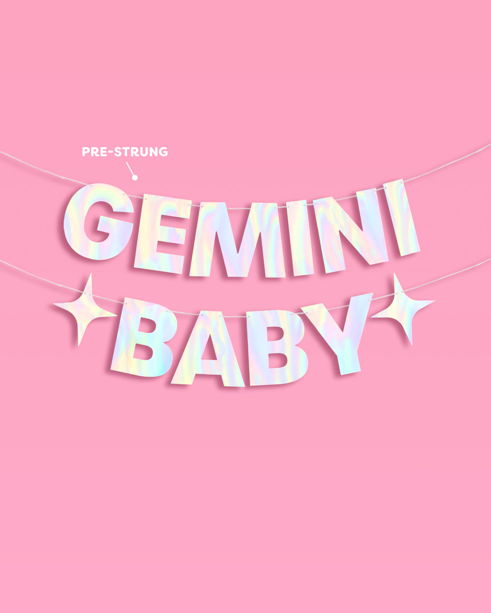Gemini Baby Banner - iridescent foil banner