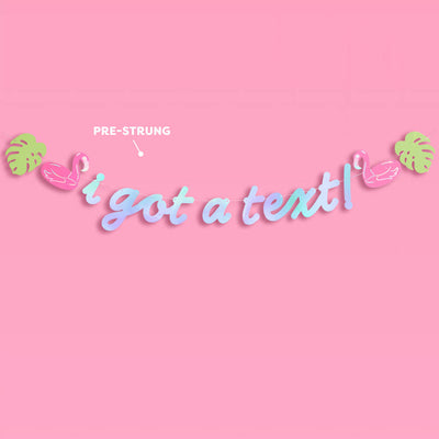 I Got A Text Banner - iridescent foil banner