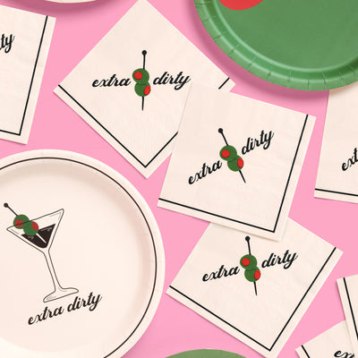 Party Neutral Martini Napkins - 25 paper napkins