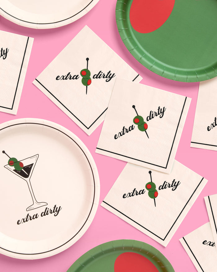 Party Neutral Martini Napkins - 25 paper napkins