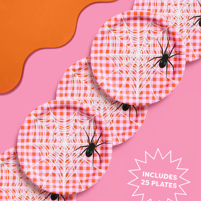 Pink Halloween Plates - 25 paper plates