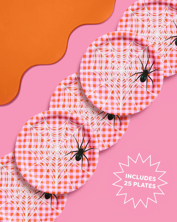 Pink Halloween Plates - 25 paper plates