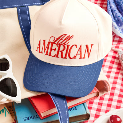 All American Trucker Hat - embroidered snapback