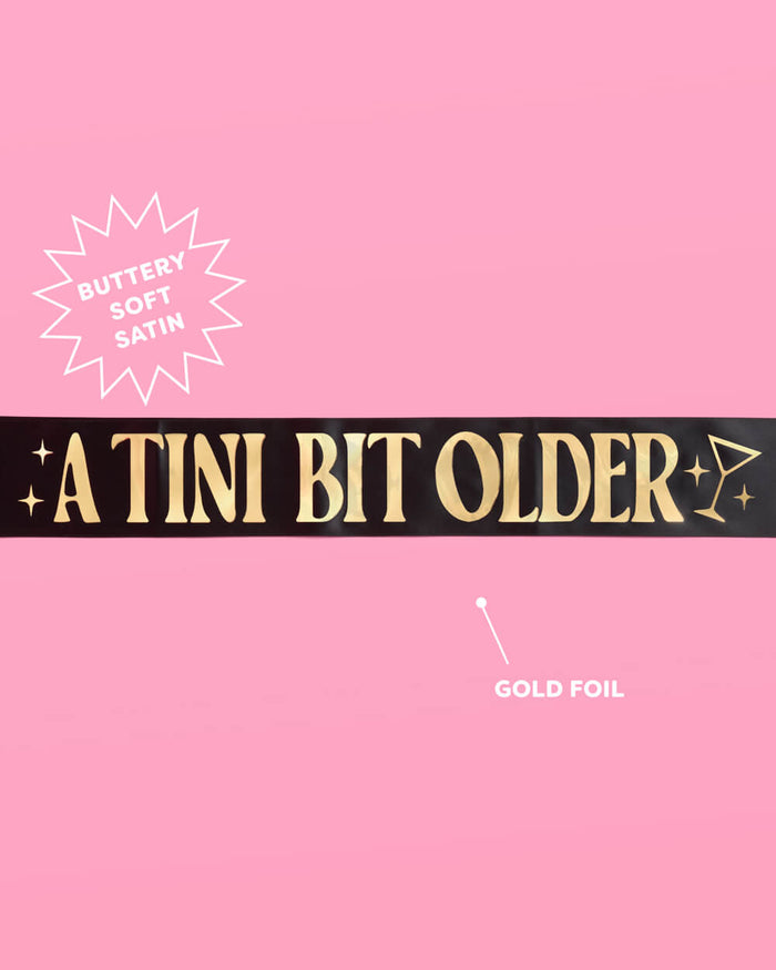 Tini Bit Older Sash - black satin sash