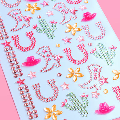 Western Cowgirl Gem Set - 44 adhesive face gems