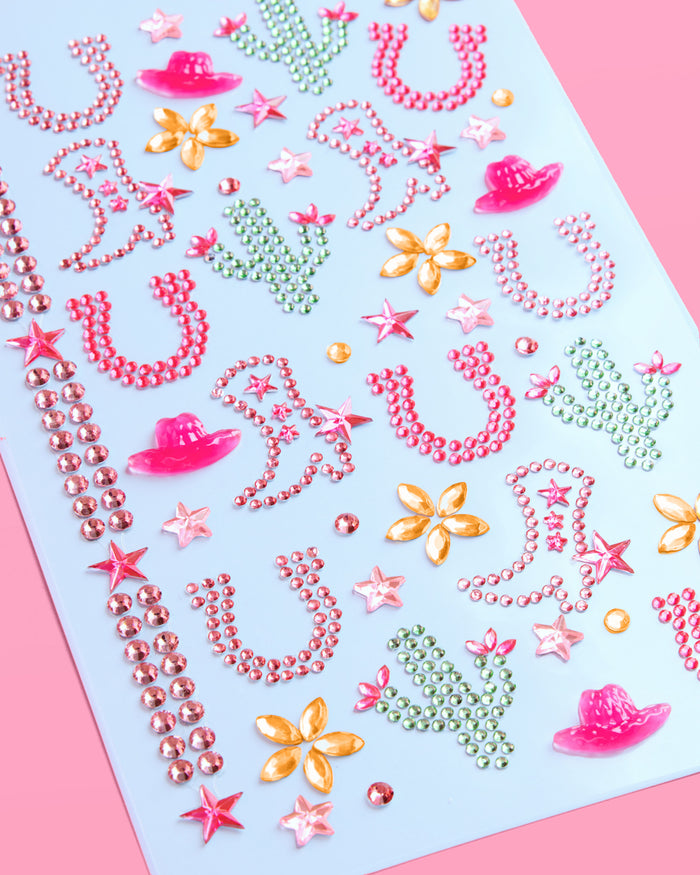 Western Cowgirl Gem Set - 44 adhesive face gems