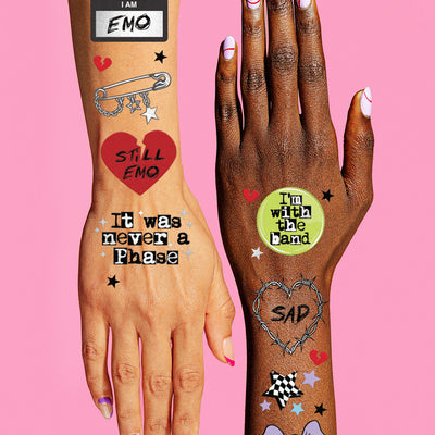 Emo Tattoos - 54 foil temporary tattoos