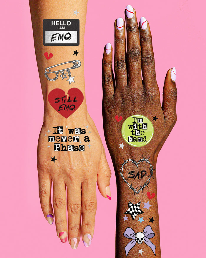 Emo Tattoos - 54 foil temporary tattoos