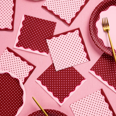 Sip Happens Napkins - burgundy + pink napkins