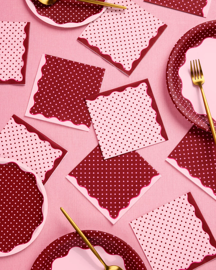 Sip Happens Napkins - burgundy + pink napkins